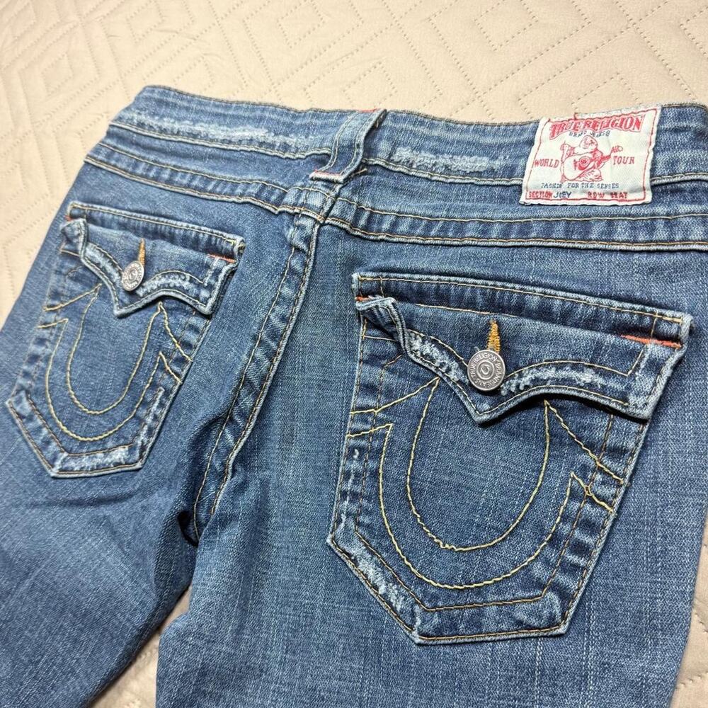 True Religion blue flare bootcut jeans world tour Section joey row seat size 30